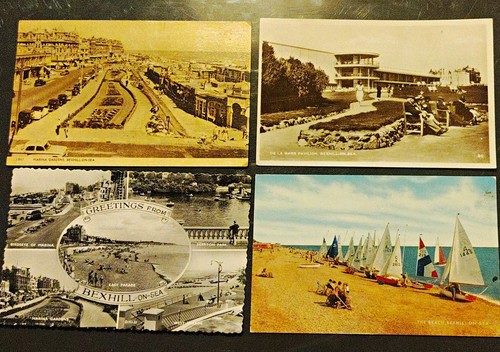 Bexhill sea 4 postcards - bexhill-on-sea,