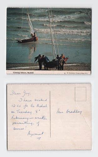 Vintage postcard coming ashore - vintage,